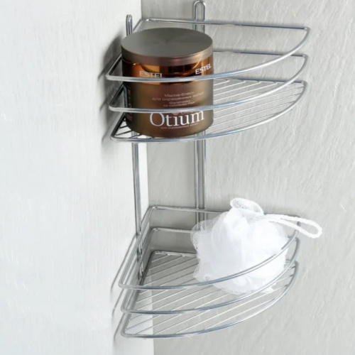 картинка Полка Fixsen угловая двухэтажная цвет серый (FX-710-2) от магазина Сантехстрой