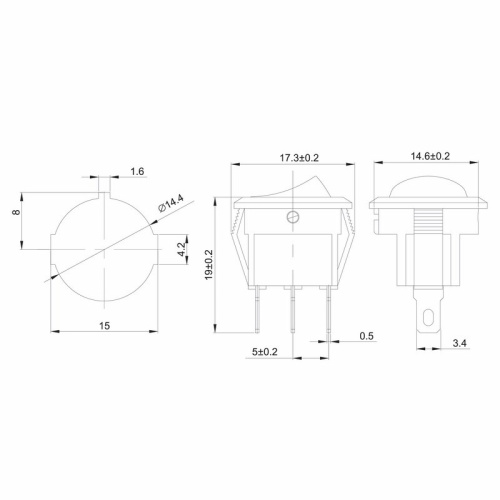 картинка Выключатель клавишный круглый 250V 3А (3с) ON-OFF зеленый с подсветкой Micro (RWB-106, SC-214) REXANT от магазина Сантехстрой