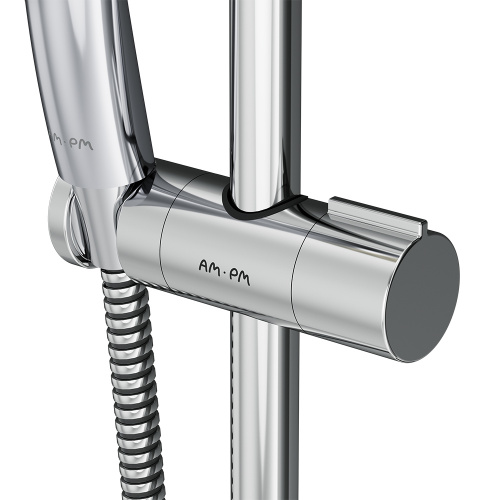 картинка F0190000 Gem душ.комплект: ручн.душ 1 ф-ция d 110 мм, штанга 700, шланг 1 750 мм, хром, шт. от магазина Сантехстрой