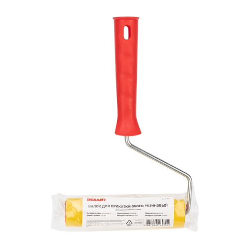 картинка Валик для прикатки обоев резиновый,  ширина ролика 150 мм,  ручка 6 мм REXANT от магазина Сантехстрой