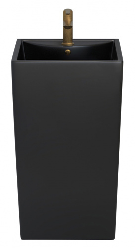 картинка Раковина напольная Azario COMELLA 480х420х830 отдельностоящая прямоугольная, черный матовый (AZ-314MB) от магазина Сантехстрой