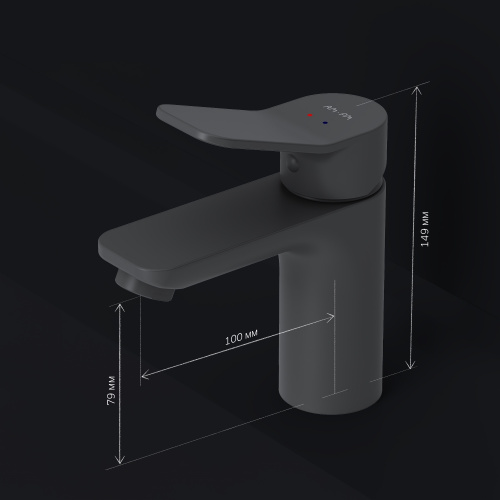 картинка F85A02122 X-Joy, смеситель для умывальника, черный, шт. от магазина Сантехстрой