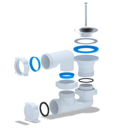 картинка Сифон для душевого поддона Ани Пласт регулируемый 1 1/2"*40 (E210) от магазина Сантехстрой