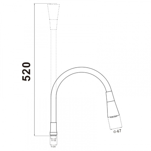 фото гибкий излив savol 1/2″ серый (s-mcg-q)