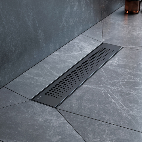 картинка W02SC-P11-040-01BM PrimeFlow Трап для душа линейный универс затвор Cut Gradient 40см цвет черн мат от магазина Сантехстрой