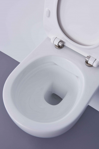 картинка Унитаз SSWW CT2038V (485*360*330) подвесной БЕЗОБОДКОВЫЙ с тонкой крышкой, 1 место от магазина Сантехстрой