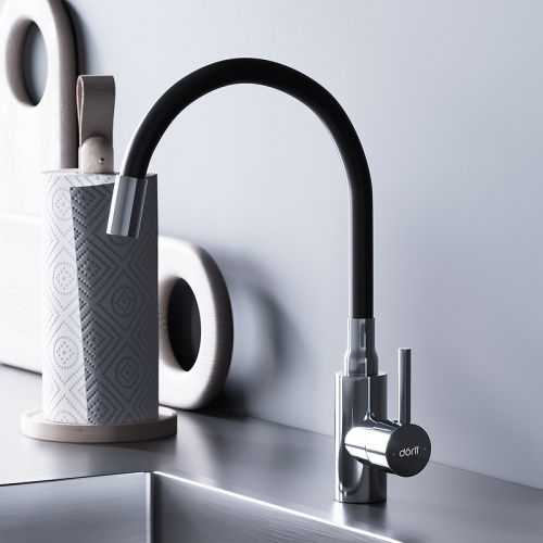 картинка D3007622 Logic кухонный смеситель с гибким изливом, черный от магазина Сантехстрой