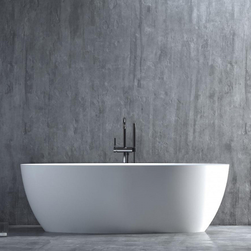 картинка Salini ALDA  Ванна отдельностоящая 1780х920х580мм, донный клапан , сифон,  слив-перелив, мат-л: S-Stone, матовый, белый. ¶Фурнитура: белая. от магазина Сантехстрой