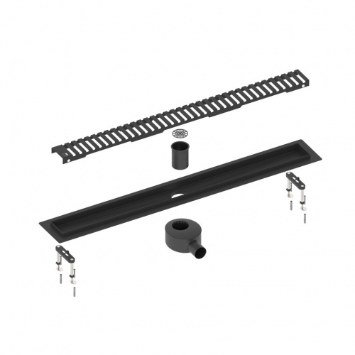 картинка Душевой лоток TIMO Drain System 800 с вставкой "lines", Чёрный (DS230108/03) от магазина Сантехстрой
