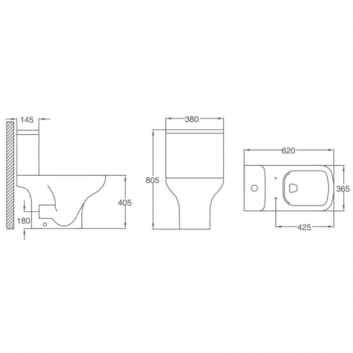 картинка Унитаз компакт напольный Azario Alba 620х405х805 безободковый с бачком и сиденьем микролифт (AZ-8323) от магазина Сантехстрой
