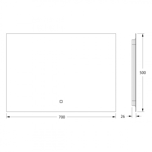 картинка Зеркало с фацетом и LED-подсветкой настенное GLOW DEFESTO 70x50 см, DF 2514SH от магазина Сантехстрой