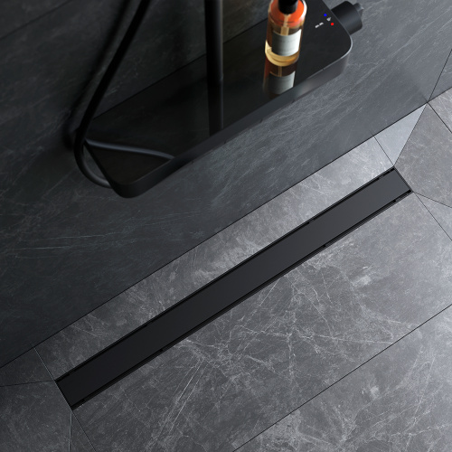 картинка W02SC-U11-090-04BM PrimeFlow Трап для душа линейный универс затвор Tile 90см цвет черн мат от магазина Сантехстрой