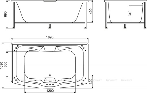 картинка Каркас для акриловой ванны BelBagno 190х110 BB105-190-110-MF от магазина Сантехстрой