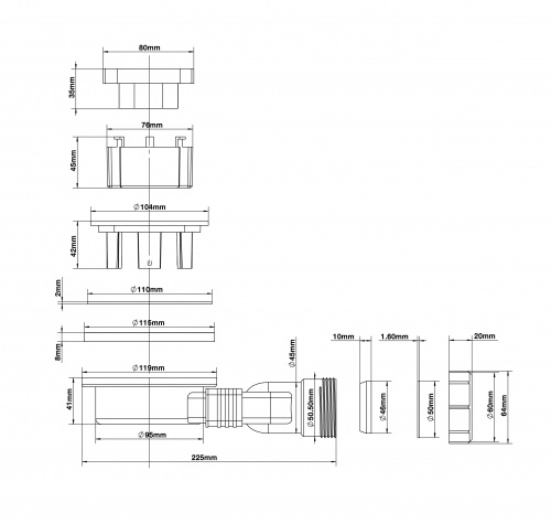 картинка Сифон GRS91 для поддона GROSSMAN Strong от магазина Сантехстрой