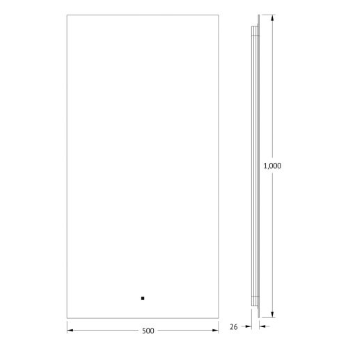 картинка Зеркало с фацетом и LED-подсветкой настенное GLOW DEFESTO 50x100 см, DF 2505R от магазина Сантехстрой