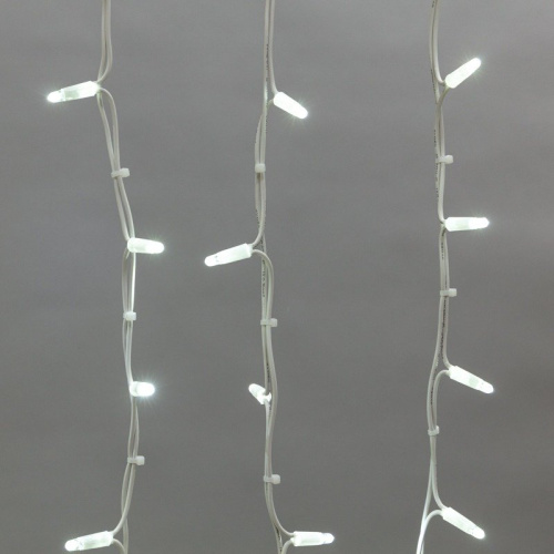 картинка Гирлянда Айсикл (бахрома) светодиодный,  4,0 х 0,6 м,  белый провод КАУЧУК,  230 В,  диоды белые,  128 LED от магазина Сантехстрой