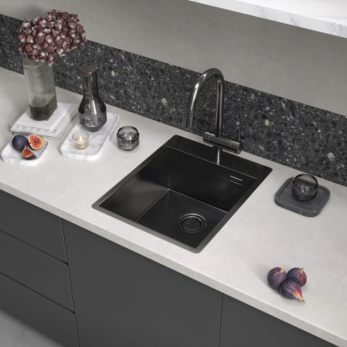 картинка Кухонная мойка Reflexion Iseo RX2240BL оружейная сталь от магазина Сантехстрой