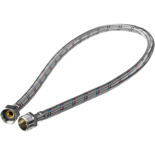 картинка Гибкая подводка AZARIO для воды, 80 см., 1/2", вн. - нар. нержавеющая оплетка (AZ-0,8-FM) от магазина Сантехстрой