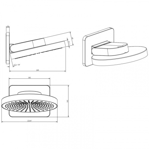 картинка Душевой комплект 247 мм Vincea Inspire VSFW-433TI1CH от магазина Сантехстрой