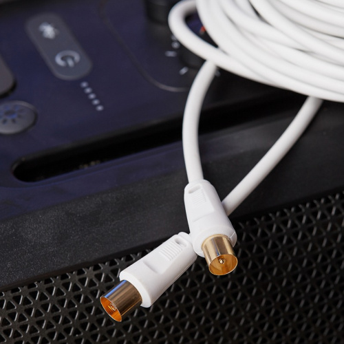 картинка Шнур ТВ гнездо - ТВ штекер,  длина 15 метров,  белый REXANT от магазина Сантехстрой