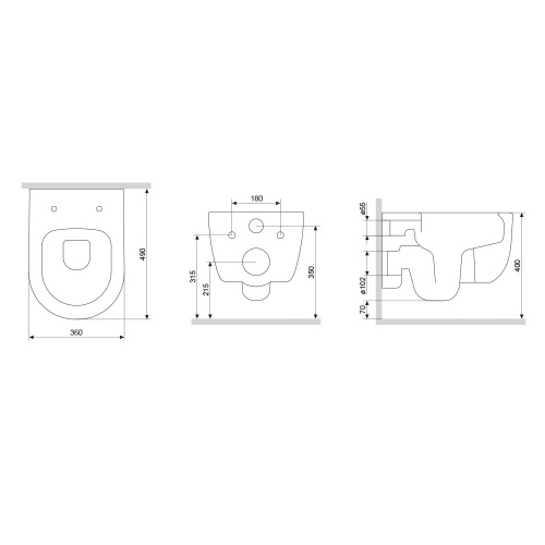 картинка DX86C1700SC Sirius подвесной унитаз безободковый с сиденьем микролифт от магазина Сантехстрой