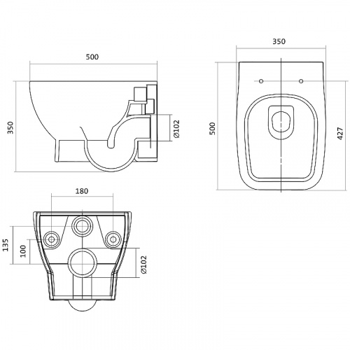 картинка ПЭК унитаз с инсталляцией Santek Нео с сиденьем "Микролифт" и черной матовой клавишей смыва (1WH501776) от магазина Сантехстрой