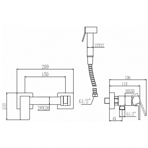 картинка Смеситель для биде Savol (S-FXQ007W) от магазина Сантехстрой
