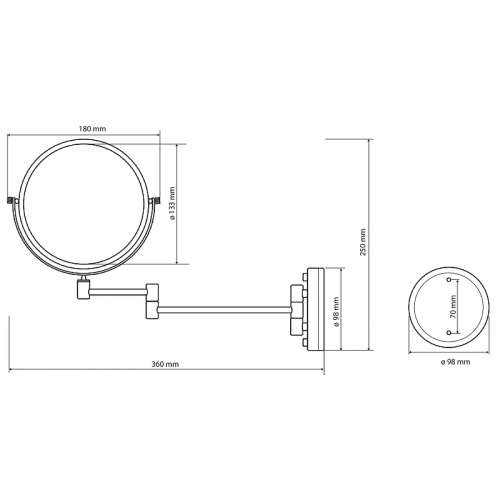 картинка Косметическое зеркало Bemeta Retro 106101698 с увеличением Золото от магазина Сантехстрой
