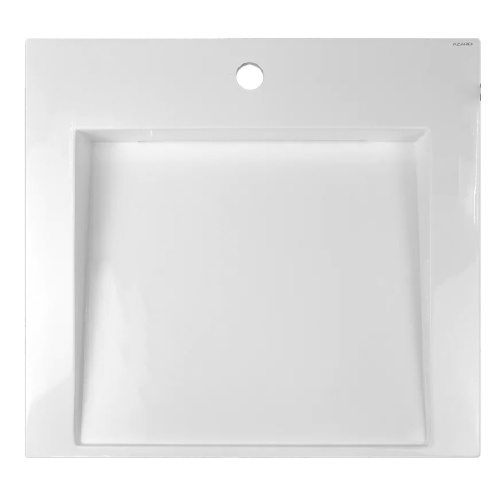 картинка Раковина Azario Domino 600х555х80 литьевой мрамор, сифон в комплекте, белая (CS00082282) от магазина Сантехстрой