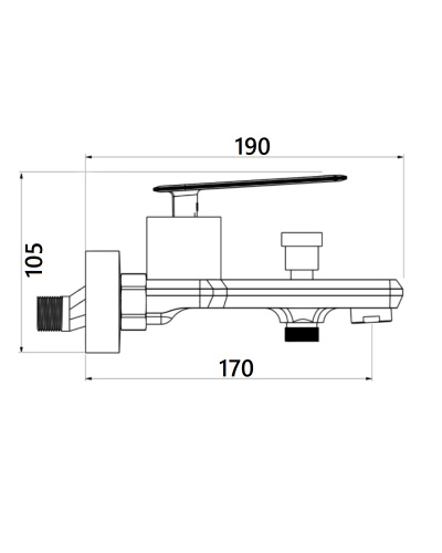 фото orange line m06-100cr смеситель для ванны/душа