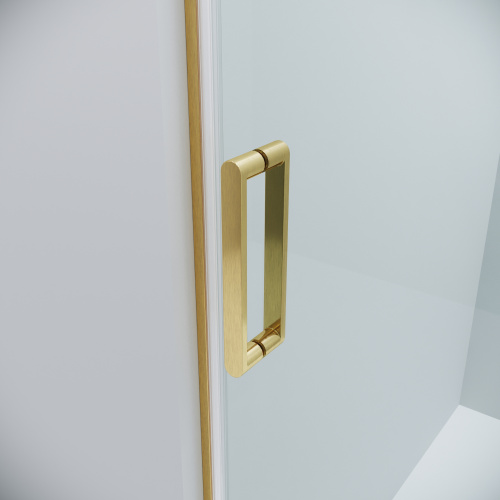 картинка Душевое ограждение Grossman Classic 100.K33.04.110.32.00-200.K33.04.90.32.00 (110х90х195) раздвижная,золото сатин,стекло прозрачное,2 места от магазина Сантехстрой