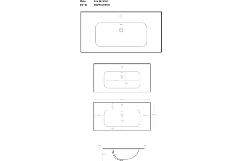 картинка Раковина-столешница Aquanet Flat 80 черный матовый 00329255 от магазина Сантехстрой