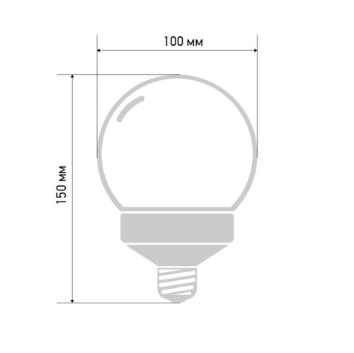 картинка Лампа шар e27 12 LED Ø100мм красная от магазина Сантехстрой