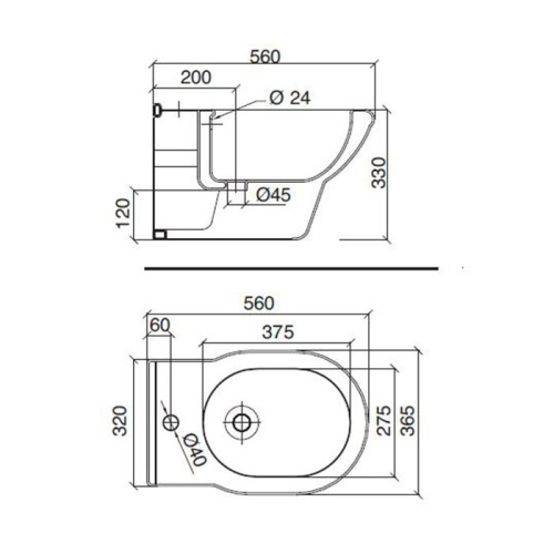 картинка Sbordoni Neoclassica Биде подвесное 36,5х56см, 1 отв для смесителя, цвет: белый от магазина Сантехстрой