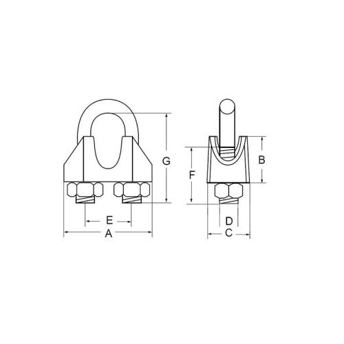картинка Зажим для троса d 10 от магазина Сантехстрой