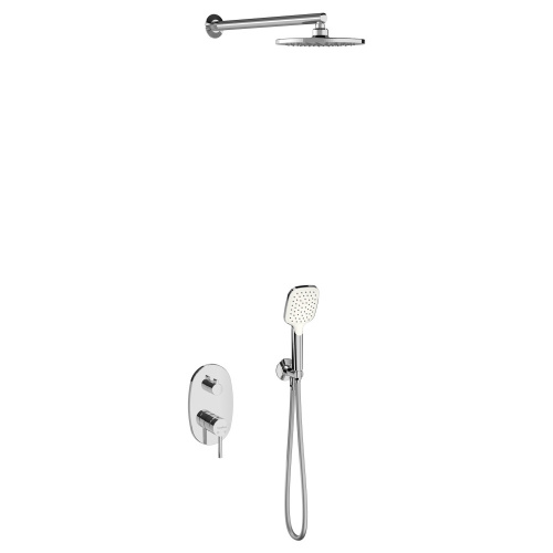 фото втраиваемый смеситель sardes с душевой лейкой и головным душем, хром