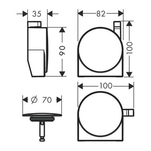 фото hg exafill s внешняя часть излива на ванну с набором для слива и перелива, цвет: хром