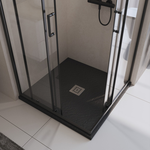 картинка Душевой поддон из искусственного камня BelBagno Uno 90x90 TRAY-MR-UNO-A-90-35-NERO Черный от магазина Сантехстрой