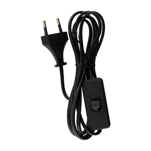 картинка Сетевой шнур с выключателем 2х0,75 мм²,  1,8 м черный REXANT от магазина Сантехстрой