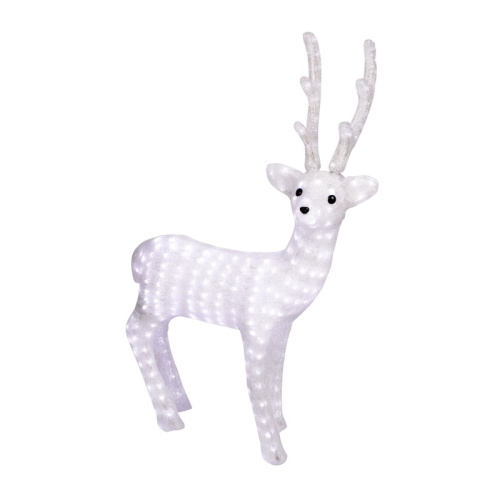 картинка Акриловая светодиодная фигура Снежный олень 100 см,  380 светодиодов,  IP 65, понижающий трансформатор в комплекте,  NEON-NIGHT от магазина Сантехстрой