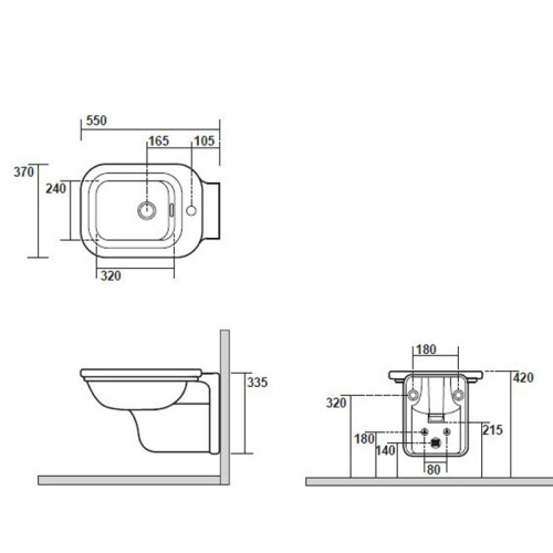 картинка Kerasan Waldorf Биде подвесное с 1 отв. под смеситель 55х37см, белое, цвет заглушки - хром от магазина Сантехстрой