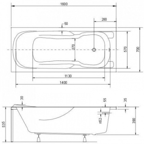 картинка Акриловая ванна 160х70 см Besco Majka Nova WAM-160-PK от магазина Сантехстрой