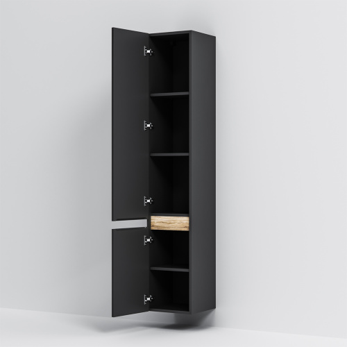 картинка M85ACHR0306BM X-Joy, шкаф-колонна, подвесной, правый, 30 см, цвет: черный матовый от магазина Сантехстрой