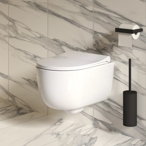 картинка Унитаз Abner 103T20001R (545*360*330) БЕЛЫЙ подвесной БЕЗОБОДКОВЫЙ, 1 место от магазина Сантехстрой