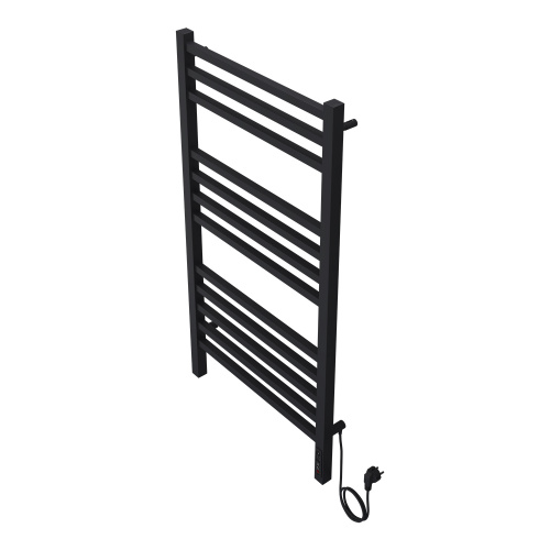 картинка Полотенцесушитель электрический AZARIO ANCONA 500/1000 квадрат, 12 секций, диммер справа, черный (AZ71850B) от магазина Сантехстрой