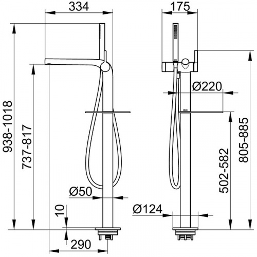 фото смеситель для ванны keuco edition 400 51527 010100 хром