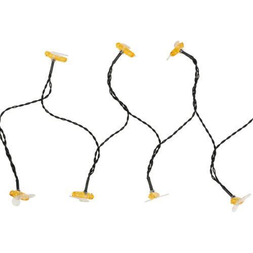 картинка Каскад Lamper Янтарные Пчелы LED 5,8 м с выносной солнечной панелью 2 м и аккумулятором,  IP65, теплое белое свечение от магазина Сантехстрой