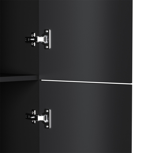 картинка M90CHR0306BM GEM, шкаф-колонна, подвесной, правый, 30 см, двери, push-to-open, цвет: черный матовый от магазина Сантехстрой