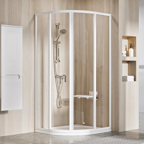 картинка Душевой уголок Ravak Supernova SKCP4-90 90x90 3117O102Z1 профиль Белый стекло Transparent от магазина Сантехстрой