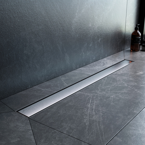 картинка W01SC-U11-080-04SB MasterFlow Трап для душа линейный универс затвор Tile 80см цвет сталь мат от магазина Сантехстрой